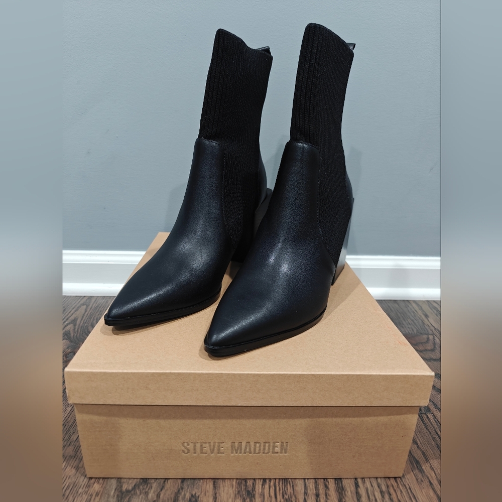 New Steve Madden Tackle Ankle Heel Boots Sz 10